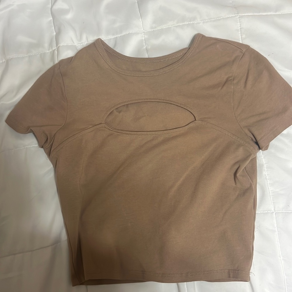 Nude/light brown crop top